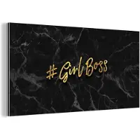MuchoWow Wanddecoratie Metaal - Aluminium Schilderij Industrieel - Quotes - Girl - Goud - Marmer - 120x60 cm - Dibond - Foto op aluminium - Industriële muurdecoratie - Voor de woonkamer/slaapkamer
