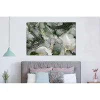 MuchoWow Wanddecoratie Metaal - Aluminium Schilderij Industrieel - Luxe - Marmer - Groen - 150x100 cm - Dibond - Foto op aluminium - Industriële muurdecoratie - Voor de woonkamer/slaapkamer