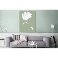MuchoWow Wanddecoratie Metaal - Aluminium Schilderij Industrieel - Roos - Bloemen - Groen - Wit - Planten - 120x160 cm - Dibond - Foto op aluminium - Industriële muurdecoratie - Voor de woonkamer/slaapkamer