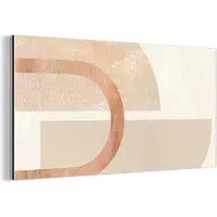 MuchoWow Wanddecoratie Metaal - Aluminium Schilderij Industrieel - Marmer - Roze - Beige - 120x60 cm - Dibond - Foto op aluminium - Industriële muurdecoratie - Voor de woonkamer/slaapkamer