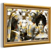 MuchoWow Wanddecoratie Metaal - Aluminium Schilderij Industrieel - Kunst - Oude meesters - Lijsten - Goud - 180x120 cm - Dibond - Foto op aluminium - Industriële muurdecoratie - Voor de woonkamer/slaapkamer