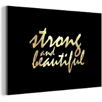 MuchoWow Wanddecoratie Metaal - Aluminium Schilderij Industrieel - Quotes - Motivatie - Zwart - Goud - 120x80 cm - Dibond - Foto op aluminium - Industriële muurdecoratie - Voor de woonkamer/slaapkamer