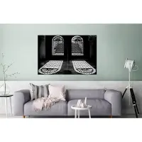 MuchoWow Wanddecoratie Metaal - Aluminium Schilderij Industrieel - Deuren - Patroon - Schaduw - Licht - 180x120 cm - Dibond - Foto op aluminium - Industriële muurdecoratie - Voor de woonkamer/slaapkamer