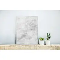 MuchoWow Wanddecoratie Metaal - Aluminium Schilderij Industrieel - Marmer - Steen - Wit - Luxe - Marmerlook - 30x40 cm - Dibond - Foto op aluminium - Industriële muurdecoratie - Voor de woonkamer/slaapkamer
