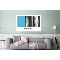 MuchoWow Wanddecoratie Metaal - Aluminium Schilderij Industrieel - Blauw - Design - Zwart - Wit - 120x80 cm - Dibond - Foto op aluminium - Industriële muurdecoratie - Voor de woonkamer/slaapkamer