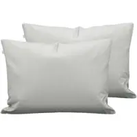 Droomtextiel Percale Katoen Kussenslopen Grijs - 60x70 cm - 2 Stuks - Hoogwaardige Kwaliteit