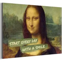 MuchoWow Wanddecoratie Metaal - Aluminium Schilderij Industrieel - Mona Lisa - Da Vinci - Quote - 30x20 cm - Dibond - Foto op aluminium - Industriële muurdecoratie - Voor de woonkamer/slaapkamer
