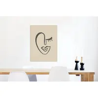 MuchoWow Wanddecoratie Metaal - Aluminium Schilderij Industrieel - Gezicht - Abstract - Minimalisme - 60x80 cm - Dibond - Foto op aluminium - Industriële muurdecoratie - Voor de woonkamer/slaapkamer