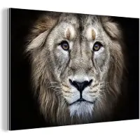 MuchoWow Wanddecoratie Metaal - Aluminium Schilderij Industrieel - Leeuw - Portret - Wild - 180x120 cm - Dibond - Foto op aluminium - Industriële muurdecoratie - Voor de woonkamer/slaapkamer
