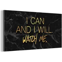 MuchoWow Wanddecoratie Metaal - Aluminium Schilderij Industrieel - Quotes - Zelfvertrouwen - Goud - Marmer - 160x80 cm - Dibond - Foto op aluminium - Industriële muurdecoratie - Voor de woonkamer/slaapkamer