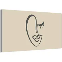 MuchoWow Wanddecoratie Metaal - Aluminium Schilderij Industrieel - Gezicht - Abstract - Lippen - 120x60 cm - Dibond - Foto op aluminium - Industriële muurdecoratie - Voor de woonkamer/slaapkamer