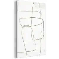 MuchoWow Wanddecoratie Metaal - Aluminium Schilderij Industrieel - Bruin - Wit - Minimalisme - Abstract - 120x180 cm - Dibond - Foto op aluminium - Industriële muurdecoratie - Voor de woonkamer/slaapkamer