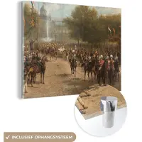 MuchoWow Glasschilderij 40x30 cm - Schilderij acrylglas - Het Frederiksplein te Amsterdam tijdens de intocht van koningin Wilhelmina, 5 september 1898 - Foto op glas - Schilderijen