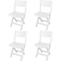 Pro Garden Progarden - 4 Tuinstoelen Komodo - Wit -Inklapbaar-max belasting 120 kg- Kunststof