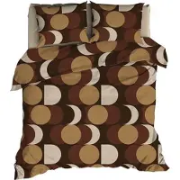 Satin d'or Dekbedovertrek Artballs Bruin Satijn-240 x 200 / 220 cm | Lits-Jumeaux