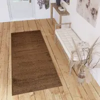 Tapiso Delhi Tapijtloper Vloerkleed Bruin Hoogpolig Fluffy Op Maat- 100x600