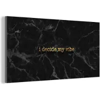 MuchoWow Wanddecoratie Metaal - Aluminium Schilderij Industrieel - Quote - Zelfverzekerd - Goud - Marmer - 160x80 cm - Dibond - Foto op aluminium - Industriële muurdecoratie - Voor de woonkamer/slaapkamer