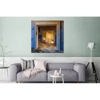 MuchoWow Wanddecoratie Metaal - Aluminium Schilderij Industrieel - Architectuur - Zand - Woestijn - Deur - 90x90 cm - Dibond - Foto op aluminium - Industriële muurdecoratie - Voor de woonkamer/slaapkamer