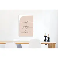 MuchoWow Wanddecoratie Metaal - Aluminium Schilderij Industrieel - Tekst - Quotes - Eat play love - Eten - 40x60 cm - Dibond - Foto op aluminium - Industriële muurdecoratie - Voor de woonkamer/slaapkamer