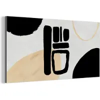 MuchoWow Wanddecoratie Metaal - Aluminium Schilderij Industrieel - Kunst - Abstract - Zwart - 160x80 cm - Dibond - Foto op aluminium - Industriële muurdecoratie - Voor de woonkamer/slaapkamer