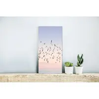 MuchoWow Wanddecoratie Metaal - Aluminium Schilderij Industrieel - Vogels - Zee - Lucht - Natuur - Zomer - 20x40 cm - Dibond - Foto op aluminium - Industriële muurdecoratie - Voor de woonkamer/slaapkamer