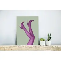 MuchoWow Wanddecoratie Metaal - Aluminium Schilderij Industrieel - Benen - Hakken - Groen - Roze - 30x40 cm - Dibond - Foto op aluminium - Industriële muurdecoratie - Voor de woonkamer/slaapkamer
