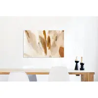 MuchoWow Wanddecoratie Metaal - Aluminium Schilderij Industrieel - Wit - Bruin - Abstract - 60x40 cm - Dibond - Foto op aluminium - Industriële muurdecoratie - Voor de woonkamer/slaapkamer