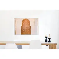 MuchoWow Wanddecoratie Metaal - Aluminium Schilderij Industrieel - Architectuur - Deur - Hout - Steen - 90x60 cm - Dibond - Foto op aluminium - Industriële muurdecoratie - Voor de woonkamer/slaapkamer