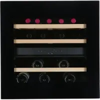 Vinata Premium Wijnklimaatkast Spedla Inbouw - Zwart - 23 flessen - 58.8 x 59.2x 56.3 cm - Glazen deur
