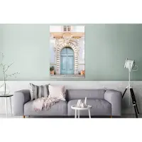 MuchoWow Wanddecoratie Metaal - Aluminium Schilderij Industrieel - Deur - Architectuur - Blauw - Huis - 120x180 cm - Dibond - Foto op aluminium - Industriële muurdecoratie - Voor de woonkamer/slaapkamer
