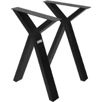 ML-Design Set van 2 tafelpoten Matt | staal zwart 50x8x72 cm tafelbladen en -poten | NADUVI