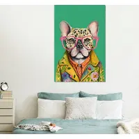 MuchoWow Wanddecoratie Metaal - Aluminium Schilderij Industrieel - Bulldog - Bril - Design - Hond - Dieren - 100x150 cm - Dibond - Foto op aluminium - Industriële muurdecoratie - Voor de woonkamer/slaapkamer