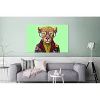 MuchoWow Wanddecoratie Metaal - Aluminium Schilderij Industrieel - Dieren - Bril - Hond - Design - 180x120 cm - Dibond - Foto op aluminium - Industriële muurdecoratie - Voor de woonkamer/slaapkamer