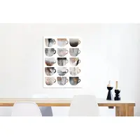 MuchoWow Wanddecoratie Metaal - Aluminium Schilderij Industrieel - Koffiekopjes - Abstract - Patronen - 60x80 cm - Dibond - Foto op aluminium - Industriële muurdecoratie - Voor de woonkamer/slaapkamer