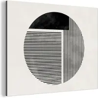 MuchoWow Wanddecoratie Metaal - Aluminium Schilderij Industrieel - Minimalisme - Cirkel - Design - 160x120 cm - Dibond - Foto op aluminium - Industriële muurdecoratie - Voor de woonkamer/slaapkamer