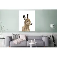 MuchoWow Wanddecoratie Metaal - Aluminium Schilderij Industrieel - Ezel - Bruin - Dieren - Natuur - 120x160 cm - Dibond - Foto op aluminium - Industriële muurdecoratie - Voor de woonkamer/slaapkamer
