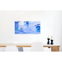 MuchoWow Wanddecoratie Metaal - Aluminium Schilderij Industrieel - Straat - Blauw - Deuren - Architectuur - 80x40 cm - Dibond - Foto op aluminium - Industriële muurdecoratie - Voor de woonkamer/slaapkamer