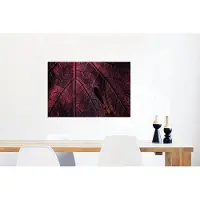 MuchoWow Wanddecoratie Metaal - Aluminium Schilderij Industrieel - Abstract - Rood - Bladeren - Plant - 60x40 cm - Dibond - Foto op aluminium - Industriële muurdecoratie - Voor de woonkamer/slaapkamer