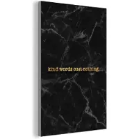 MuchoWow Wanddecoratie Metaal - Aluminium Schilderij Industrieel - Quotes - Spreuken - Goud - Marmer - 120x180 cm - Dibond - Foto op aluminium - Industriële muurdecoratie - Voor de woonkamer/slaapkamer