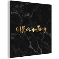 MuchoWow Wanddecoratie Metaal - Aluminium Schilderij Industrieel - Quote - Motivatie - Marmer - Goud - 20x20 cm - Dibond - Foto op aluminium - Industriële muurdecoratie - Voor de woonkamer/slaapkamer