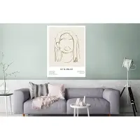 MuchoWow Wanddecoratie Metaal - Aluminium Schilderij Industrieel - Vrouwen - Tekst - Line art - Quotes - 120x160 cm - Dibond - Foto op aluminium - Industriële muurdecoratie - Voor de woonkamer/slaapkamer