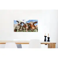 MuchoWow Wanddecoratie Metaal - Aluminium Schilderij Industrieel - Koeien - Dieren - Weiland - Natuur - 80x40 cm - Dibond - Foto op aluminium - Industriële muurdecoratie - Voor de woonkamer/slaapkamer