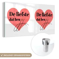 MuchoWow Glasschilderij 160x80 cm - Schilderij acrylglas - Quotes - Liefde - De liefste dat ben jij - Spreuken - Foto op glas - Schilderijen