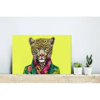 MuchoWow Wanddecoratie Metaal - Aluminium Schilderij Industrieel - Panter - Dier - Bril - Kleuren - 30x20 cm - Dibond - Foto op aluminium - Industriële muurdecoratie - Voor de woonkamer/slaapkamer