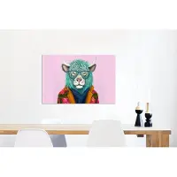 MuchoWow Wanddecoratie Metaal - Aluminium Schilderij Industrieel - Hoorns - Dier - Buffel - Bloemen - Koe - 90x60 cm - Dibond - Foto op aluminium - Industriële muurdecoratie - Voor de woonkamer/slaapkamer