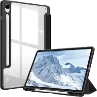 Fintie Hybride slanke hoes voor Samsung Galaxy Tab S9 FE 10.9 Inch/Galaxy Tab S9 11 Inch 2023 met S-penhouder, schokbestendige hoes met doorzichtige transparante achterkant, automatisch waken/slapen,