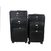 Banerle Kofferset - 4 Delig Softcase - 4 Wielen Reisbagage - Zwart