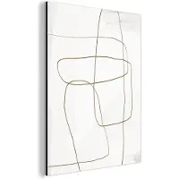 MuchoWow Wanddecoratie Metaal - Aluminium Schilderij Industrieel - Kunst - Bruin - Wit - Minimalisme - 90x120 cm - Dibond - Foto op aluminium - Industriële muurdecoratie - Voor de woonkamer/slaapkamer