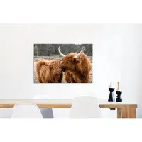 MuchoWow Wanddecoratie Metaal - Aluminium Schilderij Industrieel - Schotse hooglander - Dieren - Bos - 60x40 cm - Dibond - Foto op aluminium - Industriële muurdecoratie - Voor de woonkamer/slaapkamer