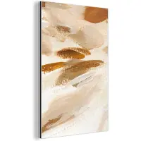 MuchoWow Wanddecoratie Metaal - Aluminium Schilderij Industrieel - Verf - Schilderen - Beige - 40x60 cm - Dibond - Foto op aluminium - Industriële muurdecoratie - Voor de woonkamer/slaapkamer